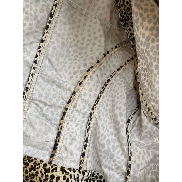 Carlisle Leopard Silk Blend Jacket, Fringe Cream, Black, Brown Blazer, Size 16 - Picture 5 of 10